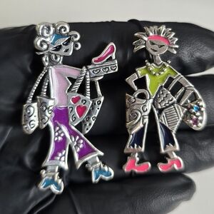 Sterling Silver 925 Convertible Brooch/Pendant Set / Hippie Hipste